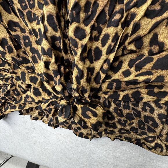 NEW Torrid 4 Leopard Print Dolman Midi Top With Tie Front Women’s‎ Plus 4X - Picture 11 of 12